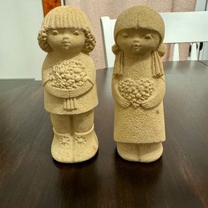 Vintage Marbell Stone Art Figurines SET OF TWO